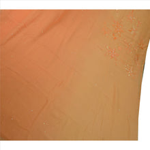 Load image into Gallery viewer, Sanskriti Vintage Indian Saree Blend Georgette Hand Beaded Peach Fabric Sari

