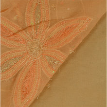 Load image into Gallery viewer, Sanskriti Vintage Indian Saree Blend Georgette Hand Beaded Peach Fabric Sari
