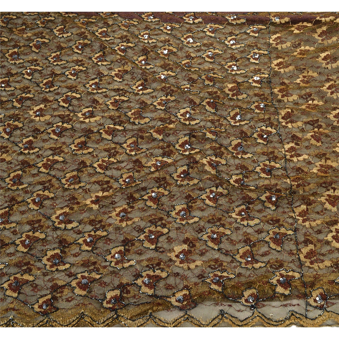 Санскритское винтажное сари сетка ручной работы из бисера, тканая ткань ручной работы из экологически чистой ткани премиум-класса