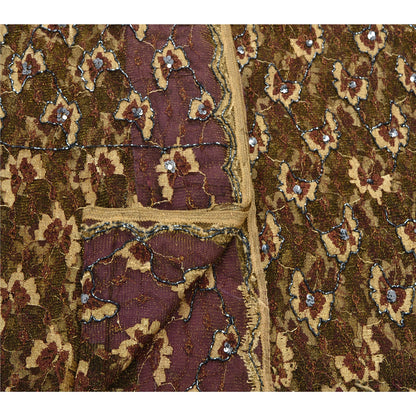 Санскритское винтажное сари сетка ручной работы из бисера, тканая ткань ручной работы из экологически чистой ткани премиум-класса