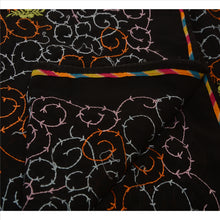 Load image into Gallery viewer, Sanskriti Vintage Indian Saree Georgette Embroidered Black Fabric Ethnic Sari

