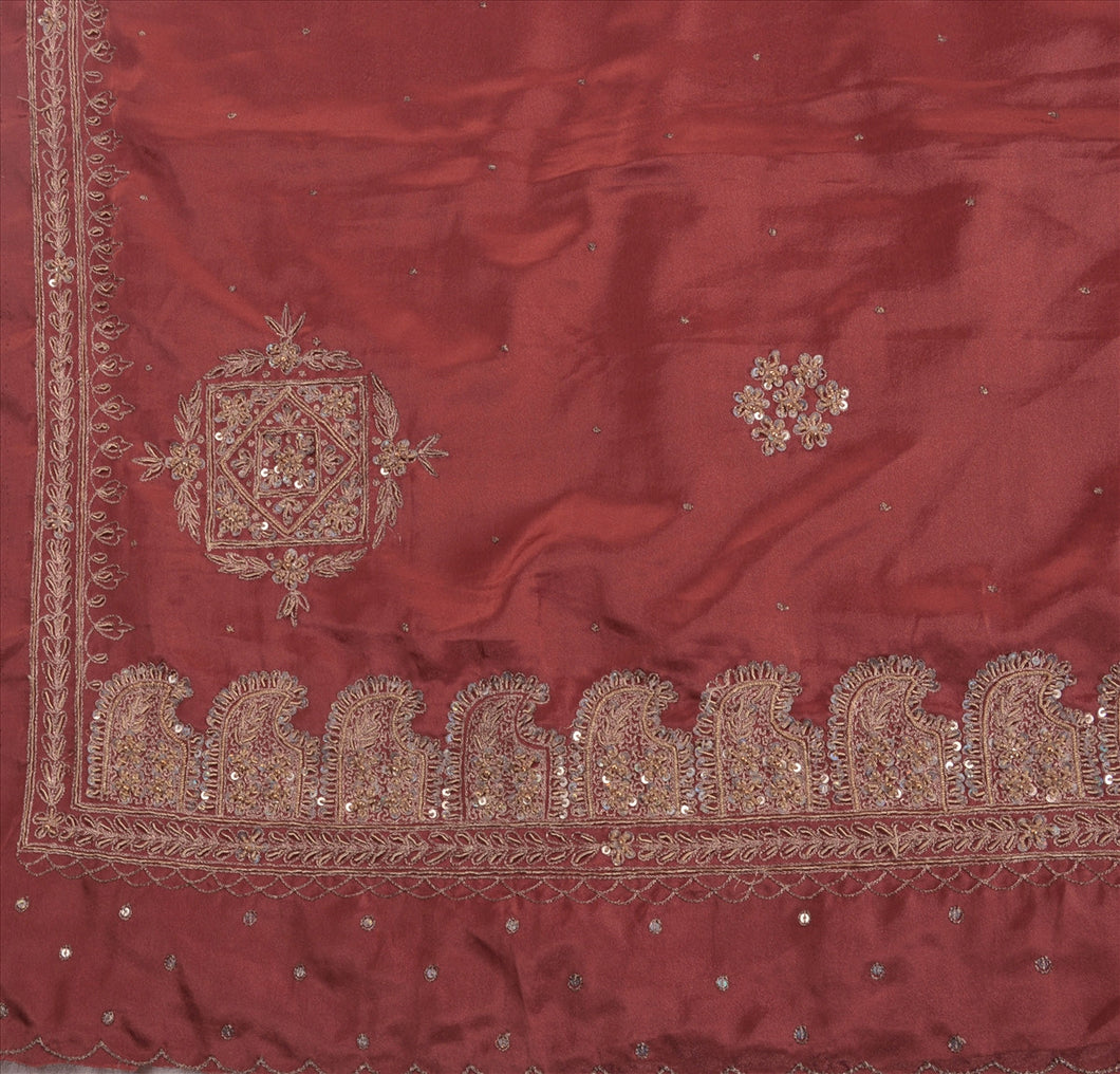 Sanskriti Vintage Indian Art Silk Saree Hand Beaded Pink Craft Fabric Ethnic Sari