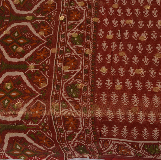 Sanskriti Vintage Indian Saree Art Silk Hand Beaded Multi Craft Sustainable Fabric Sari