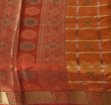 Load image into Gallery viewer, Sanskriti Vintage Indian Saree Art Silk Woven Saffron Craft Fabric Ethnic Sari
