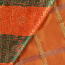 Load image into Gallery viewer, Sanskriti Vintage Indian Saree Art Silk Woven Saffron Craft Fabric Ethnic Sari
