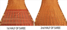 Load image into Gallery viewer, Sanskriti Vintage Indian Saree Art Silk Woven Saffron Craft Fabric Ethnic Sari
