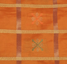 Load image into Gallery viewer, Sanskriti Vintage Indian Saree Art Silk Woven Saffron Craft Fabric Ethnic Sari
