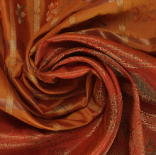 Load image into Gallery viewer, Sanskriti Vintage Indian Saree Art Silk Woven Saffron Craft Fabric Ethnic Sari
