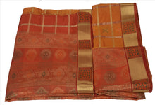 Load image into Gallery viewer, Sanskriti Vintage Indian Saree Art Silk Woven Saffron Craft Fabric Ethnic Sari
