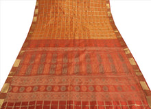 Load image into Gallery viewer, Sanskriti Vintage Indian Saree Art Silk Woven Saffron Craft Fabric Ethnic Sari
