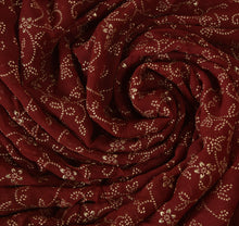 Load image into Gallery viewer, Sanskrirti Vintage Indian Saree Cotton Beaded Maroon Craft Fabric Cultural Sari
