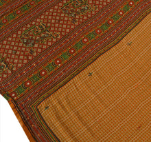 Load image into Gallery viewer, Vintage Indian Saree 100% Pure Georgette Silk Hand Beaded Craft Fabric Sari
