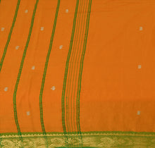 Load image into Gallery viewer, Sanskriti Vintage Indian Saree Cotton Blend Woven Saffron Craft Fabric Sari
