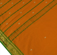 Load image into Gallery viewer, Sanskriti Vintage Indian Saree Cotton Blend Woven Saffron Craft Fabric Sari
