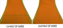 Load image into Gallery viewer, Sanskriti Vintage Indian Saree Cotton Blend Woven Saffron Craft Fabric Sari
