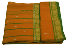 Load image into Gallery viewer, Sanskriti Vintage Indian Saree Cotton Blend Woven Saffron Craft Fabric Sari

