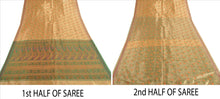 Load image into Gallery viewer, Sanskriti Vintage Indian Saree Art Silk Painted Cream Craft Fabric Sari
