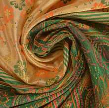 Load image into Gallery viewer, Sanskriti Vintage Indian Saree Art Silk Painted Cream Craft Fabric Sari
