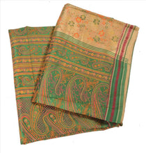 Load image into Gallery viewer, Sanskriti Vintage Indian Saree Art Silk Painted Cream Craft Fabric Sari
