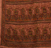 Load image into Gallery viewer, Vintage Indian Saree 100% Pure Silk Hand Beaded Peach Craft Fabric Sari
