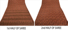 Load image into Gallery viewer, Vintage Indian Saree 100% Pure Silk Hand Beaded Peach Craft Fabric Sari

