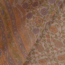 Load image into Gallery viewer, Sanskriti Vintage Indian Saree Art Silk Printed Cream Craft Fabric Ethnic Sari
