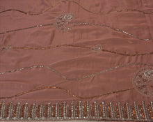 Load image into Gallery viewer, Antique Vintage Indian Saree Art Silk Hand Embroidery Craft Fabric Sequins Sari
