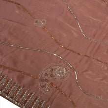 Load image into Gallery viewer, Antique Vintage Indian Saree Art Silk Hand Embroidery Craft Fabric Sequins Sari
