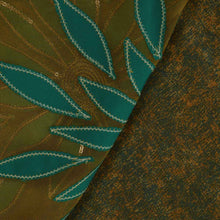Load image into Gallery viewer, Sanskriti Vintage Indian Saree Embroidered Green Ethnic Craft Fabric Patch Sari
