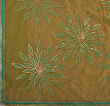 Load image into Gallery viewer, Sanskriti Vintage Indian Saree Embroidered Green Ethnic Craft Fabric Patch Sari
