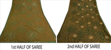 Load image into Gallery viewer, Sanskriti Vintage Indian Saree Embroidered Green Ethnic Craft Fabric Patch Sari
