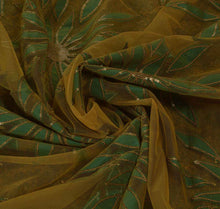 Load image into Gallery viewer, Sanskriti Vintage Indian Saree Embroidered Green Ethnic Craft Fabric Patch Sari
