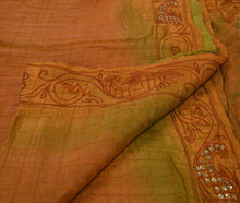 Load image into Gallery viewer, Antique Vintage Indian Saree 100% Pure Silk Hand Beaded Craft Fabric Sari
