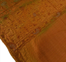 Load image into Gallery viewer, Antique Vintage Indian Saree 100% Pure Silk Hand Beaded Craft Fabric Sari
