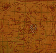 Load image into Gallery viewer, Antique Vintage Indian Saree 100% Pure Silk Hand Beaded Craft Fabric Sari
