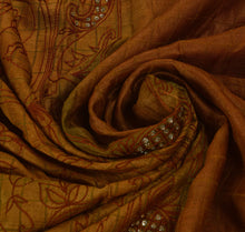 Load image into Gallery viewer, Antique Vintage Indian Saree 100% Pure Silk Hand Beaded Craft Fabric Sari
