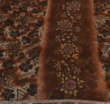 Load image into Gallery viewer, Antique Vintage Indian Saree Georgette Hand Embroidery Brown Craft Fabric Sari
