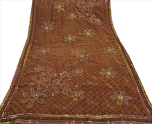 Load image into Gallery viewer, Antique Vintage Indian Saree Hand Embroidery Woven Purple Craft Fabric Sari
