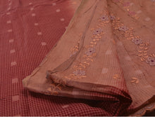 Load image into Gallery viewer, Vintage Indian Saree 100% Pure Silk Embroidered Woven Maroon Craft Fabric Sari
