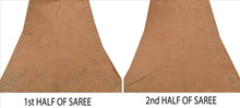 Load image into Gallery viewer, Sanskriti Vintage Indian Saree Art Silk Painted Peach Craft Fabric Sari
