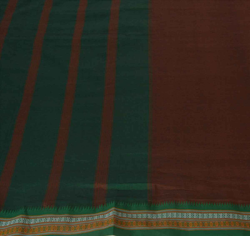 Sanskriti Vintage Indian Saree Art Silk Woven Green Craft Sustainable Fabric Sari