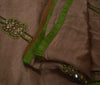 Sanskriti Vintage Indian Saree 100% Pure Silk Hand Embroidery Craft Sustainable Fabric Sari