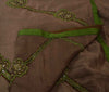 Sanskriti Vintage Indian Saree 100% Pure Silk Hand Embroidery Craft Sustainable Fabric Sari
