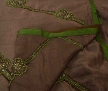 Load image into Gallery viewer, Antique Vintage Indian Saree 100% Pure Silk Hand Embroidery Craft Fabric Sari

