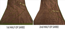 Load image into Gallery viewer, Antique Vintage Indian Saree 100% Pure Silk Hand Embroidery Craft Fabric Sari
