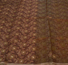 Load image into Gallery viewer, Vintage Indian Saree 100% Pure Organza Silk Hand Beaded Woven Fabric Ethnic Sari
