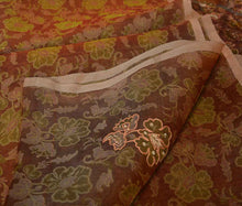 Load image into Gallery viewer, Vintage Indian Saree 100% Pure Organza Silk Hand Beaded Woven Fabric Ethnic Sari
