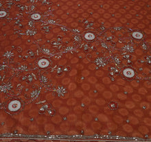Load image into Gallery viewer, Antique Vintage Indian Saree Georgette Hand Embroidery Woven Craft Fabric Sari
