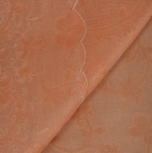 Load image into Gallery viewer, Antique Vintage Indian Saree Tissue Embroidery Woven Peach Craft Fabric Sari
