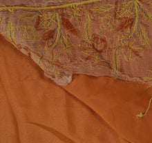 Load image into Gallery viewer, Sanskriti Vintage Indian Saree Art Silk Hand Beaded Peach Craft Fabric Sari
